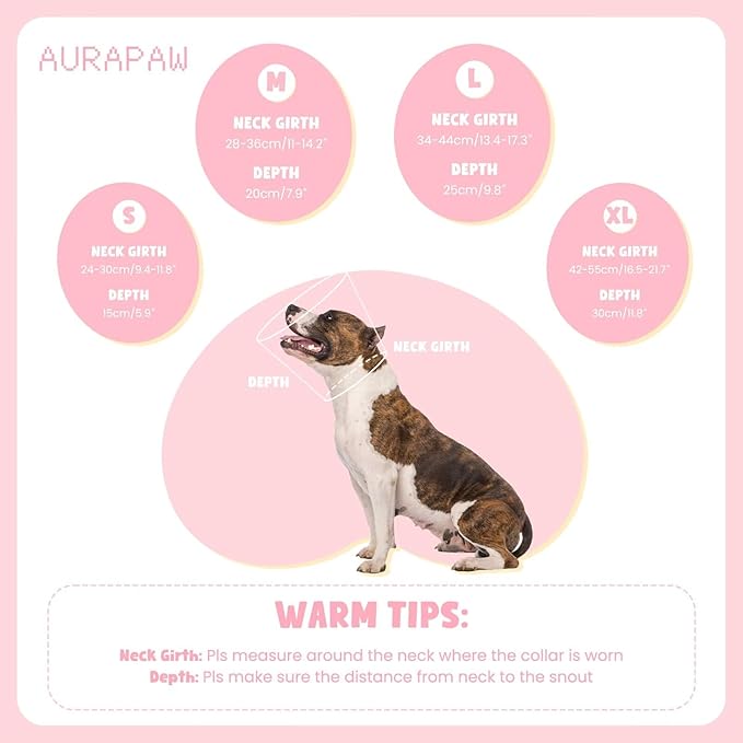 Dog Cone Collar for Dogs After Surgery,Transparent Dogs Cone Stop Licking,Foldable Dog Recovery Collars & Cones Anti-Bite Lick Protective Wound,Protective Elizabethan Collar Alternative,Pink,S