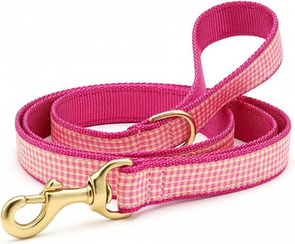 Pink Gingham Lead 5 Large (1) Dog Leash