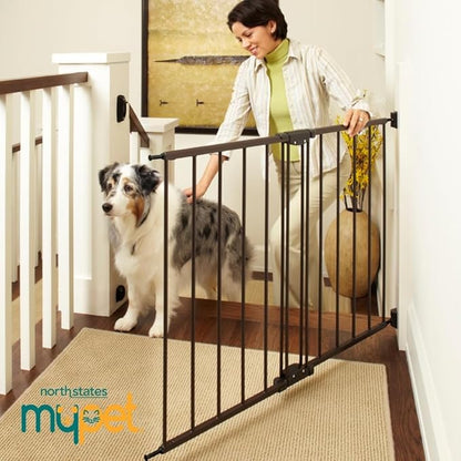 MyPet Windsor Walk Thru Pet Gate: 28.68" - 47.85" Wide Dog Gate. Hardware Mount, Dog Gates for The House, Cat Gate for Doorway. 31" Tall, Matte Bronze