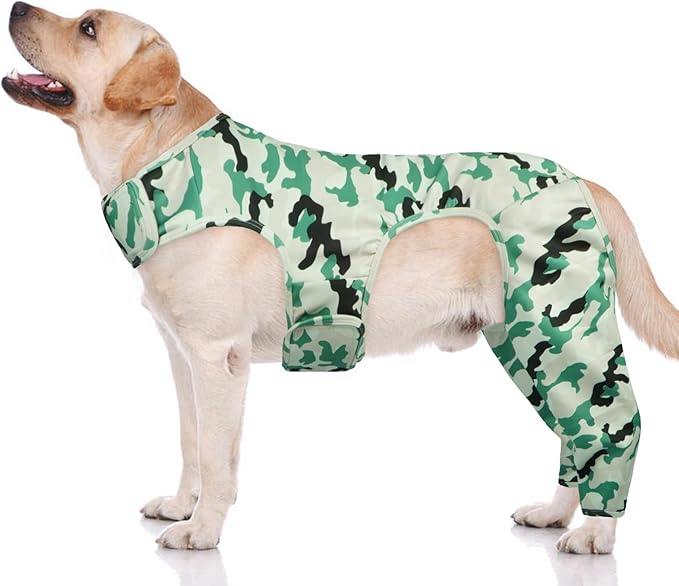 ROZKITCH Dog Leg Covers to Prevent Licking Rear Legs, Prevent Scratching Wound Elbow Protector, Dog Recovery Suit Cone Collar Alternative for Sprain ACL CCL Arthritis Joint Care Camouflage XL