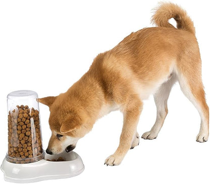 Ferplast Food or Water Dispenser for Dogs and Cats AZIMUT 1500 Pet Dispenser 1, 5 Liter Dry Food Feeder Water Feeder, Sturdy Plastic, Non-Slip Bottom, 16,5 x 25 x h 24,5 cm White