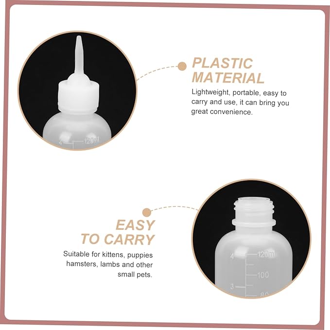 BESPORTBLE 4pcs Tiny Pet Nursing Bottle for Puppy Kitten Cat Milk Feeding Bottle Kit
