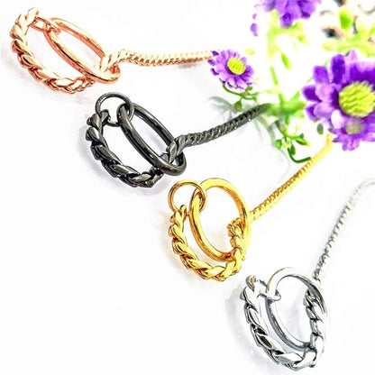 Dog P Snake Chain Chrome Plated Metal Dog Training Choke/Collar-Fully Guaranteed Against Rust Tarnish or Breakage-Recommended for Professional Training (Black, 4mm * 24")
