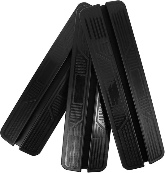 3pcs Adjustable Plastic Doorway Threshold Ramp for Pet Safety Non-Slip Floor Ramp for Indoor Dog and Cat Gates Friendly Door Sill in Black