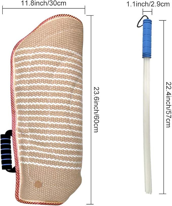 Dog Bite Training Set Professional Dog Bite Sleeve Arm with Whip Agitation Stick for Dogs Training Equipment Protection for Biting Playing Tugging Toy Interactive Pitbull German Shepherd Puppy K9
