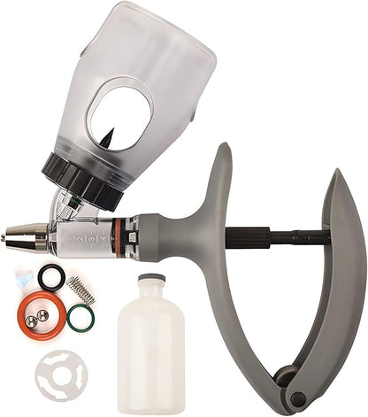 Veterinary Cattle Syringe Gun, Adjustable Bottle Continuous Syringes Injection Animal Injector for Poultry Livestock(C,5ML)