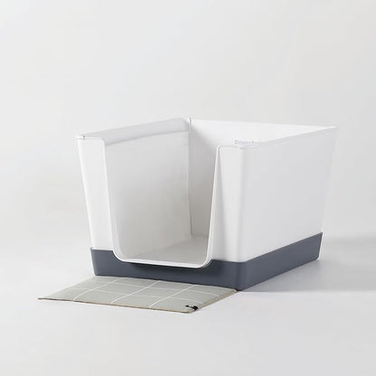Indoor Dog Potty with High Walls and Low Entry for Small Dogs — Vertical Pad Holder, Splash Guard, and Clean Modern Design by DoggyBathroom (Mini, Dark Grey)