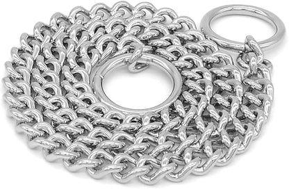 Herm Sprenger - Chrome Plated Steel Dog Training Collar - Narrow Round Links Slip Dog Chain - for Small Medium Large Dogs - Professional Training Collar - Made in Germany (18 inches (45 cm))