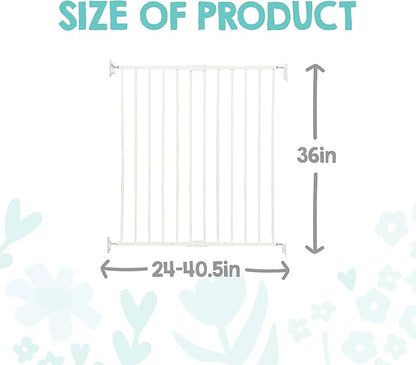 Regalo 2-in-1 Extra Tall Easy Swing Stairway and Hallway Walk Through Baby Gate, White, 24" - 40.5" Wide
