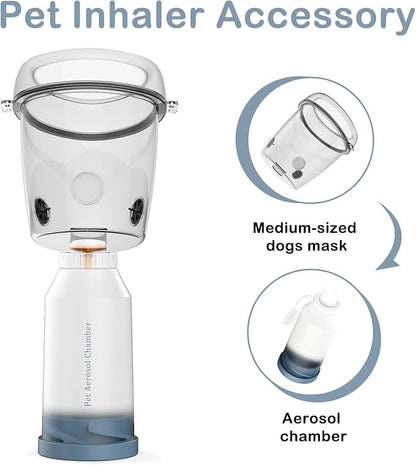 Dog Inhaler Spacer, for Medium Dogs, Pet Aerosol Chamber with Silicone Mask for First Aid at Home or Outdoors M