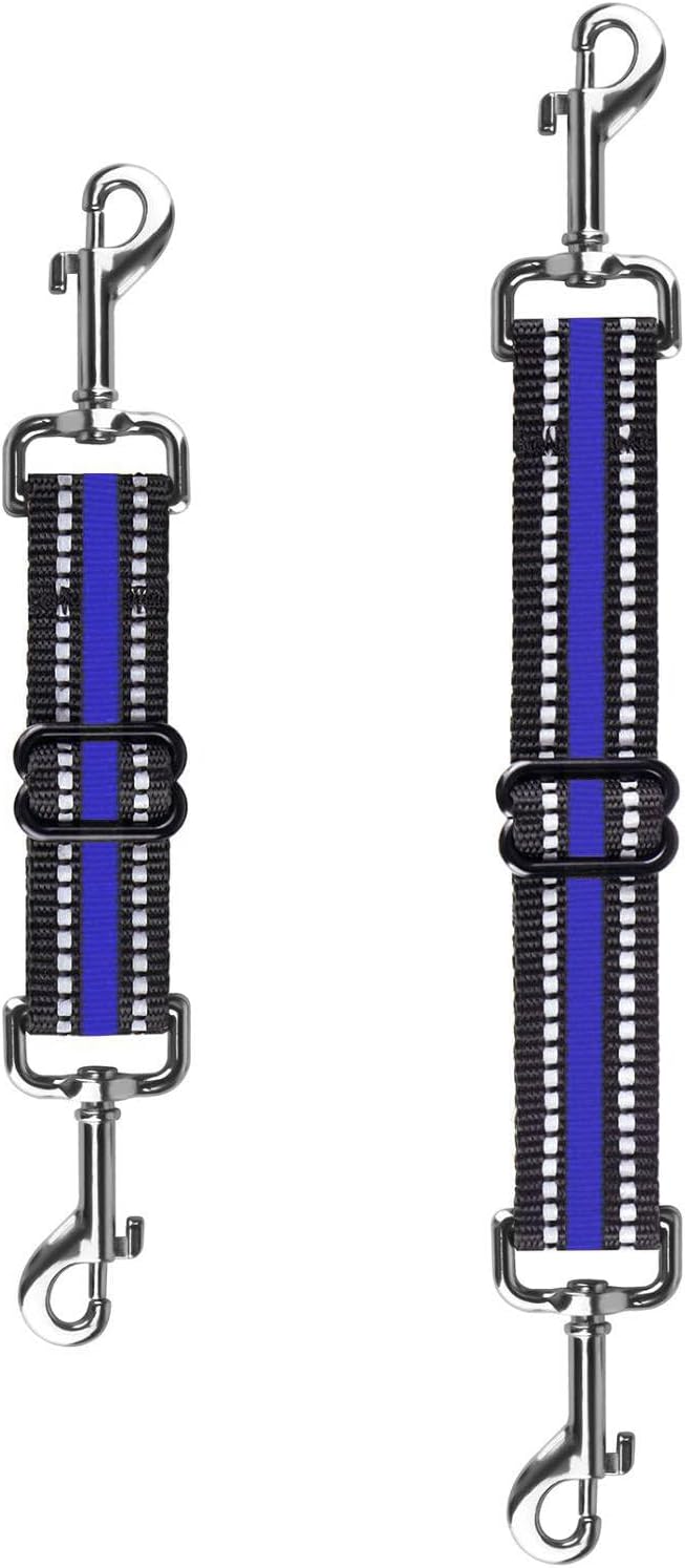 Dog Safety Clip,Prong Collar Safety Clip,Dog CollarClip Adjustable Reflective Nylon Puppy Collar Backup Collar Pet Collar Harness Connector Backup Clasp (Dark Blue)