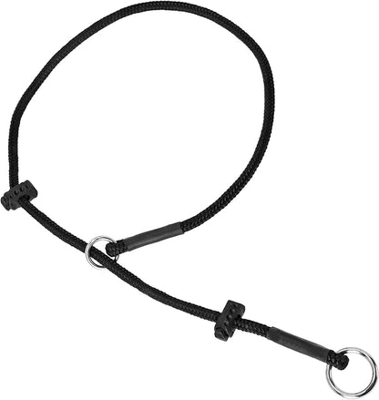 Dingo Gear Dog Choke Collar Hand Sewn Strong Polypropylene Braided Cord Two Limiters Waterproof Choker for K9 Training IGP Agitation Bite Work Obedience L - Black (S04049)