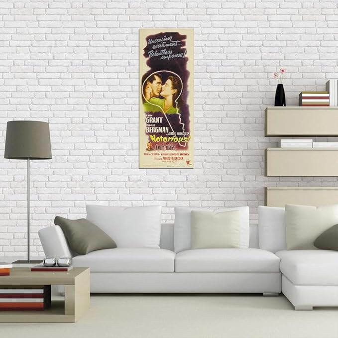 Black Empire Notorious Movie Insert Cary Grant Ingrid Bergman Claude Rains Room Decor Wall Art Print 18x24 Poster