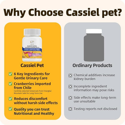 Bladder Supports Chews for Urinary Tract Health, Infection Treatments, Bladder Health, Dog UTI, Bladder Stones, Incontinence Support, Urinary Pain Relief for Cat & Dog 10 Chews (1 Bottle)