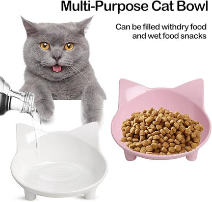 Skrtuan Cat & Dog Food Bowl – Non-Slip Wide Shallow Pet Dish for Whisker Fatigue Relief, Safe for Puppies & Rabbits(Safe Food-Grade)