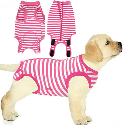 Dog Recovery Suit Post Surgery Shirt for Puppy,Small Female Spay Wound Protective Suit,Pink XS