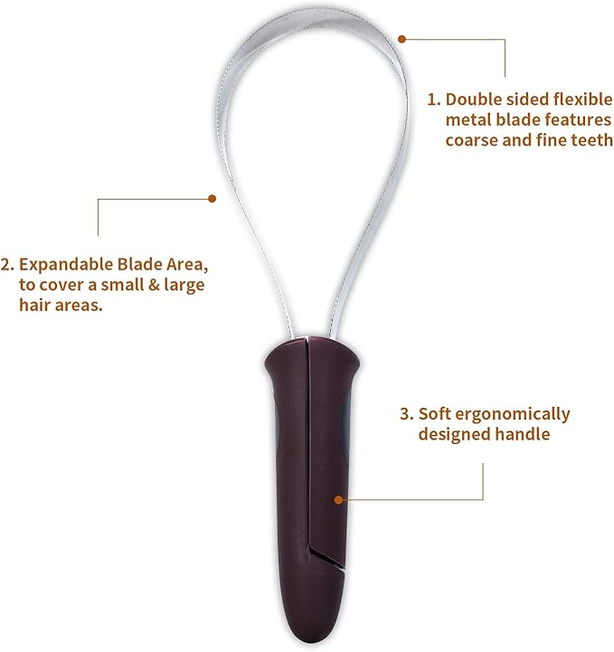 BOTH WINNERS Dual-Sided Shedding Blade with Stainless Steel Blade De-Shedding Tool for All Dog Coat Types- Soft Touch Grip (Burgundy)