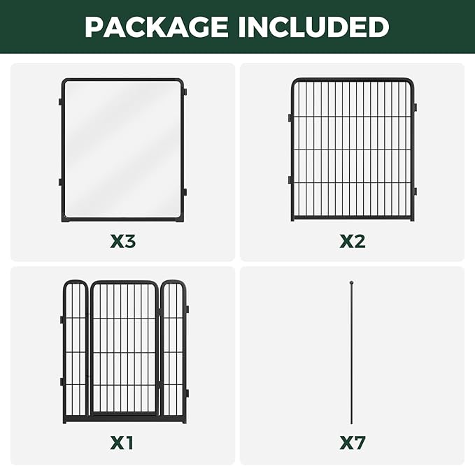 FXW AuraSpace Pro Acrylic & Wire Mesh Indoor Dog Playpen, 32" Height 6 Panels Metal Dog Pen for Small and Medium Dogs, Black│Patented