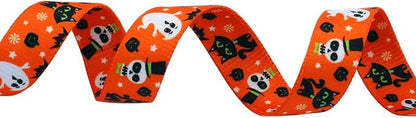Mihqy Halloween Dog Collar and Leash Set - Pumpkin Bat Ghost Pattern - Adjustable for Small Medium Large Dogs(Halloween Set,L)