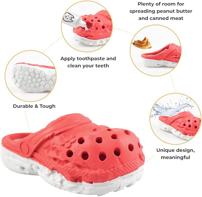 Dog Chew Toy,Durable Rubber Slipper Toy for Puppy,Dog Tough Toys for Pet Training and Cleaning Teeth,Interactive Puppy Toys Aggressive Chewers Small Meduium Breed