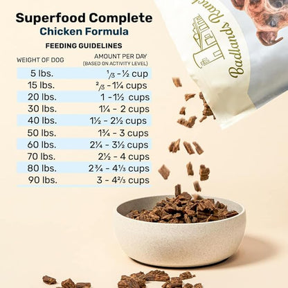 BADLANDS RANCH by Katherine Heigl – Superfood Complete Air-Dried Chicken Dog Food – High Protein with Superfoods for Daily Wellness & Consistent Nutrition – 24 oz (Pack of 4)