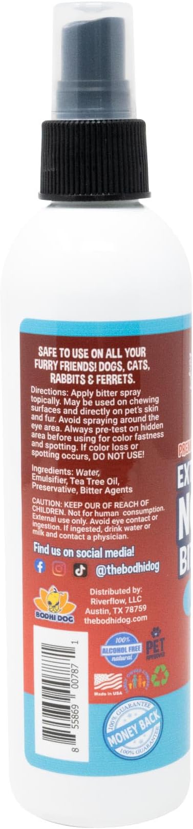 Bodhi Dog Bitter 2-in-1 No Chew & Hot Spot Spray (Alcohol Free) - Natural Anti-Chew Remedy Better Than Bitter Apple - Soothes Hot Spots, Deters Chewing - Safe for Skin, Wounds & Furniture (8 Fl Oz)