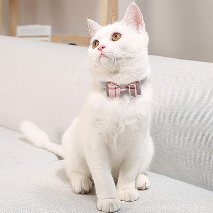 EXPAWLORER Dog Collar and Leash Set - Classic Plaid Dog Bow Tie and Dog Bandana Collar, Dog Leash Tangle Free, Adjustable Collars for Small Medium Large Dogs Cats, Holiday Ideal Gift