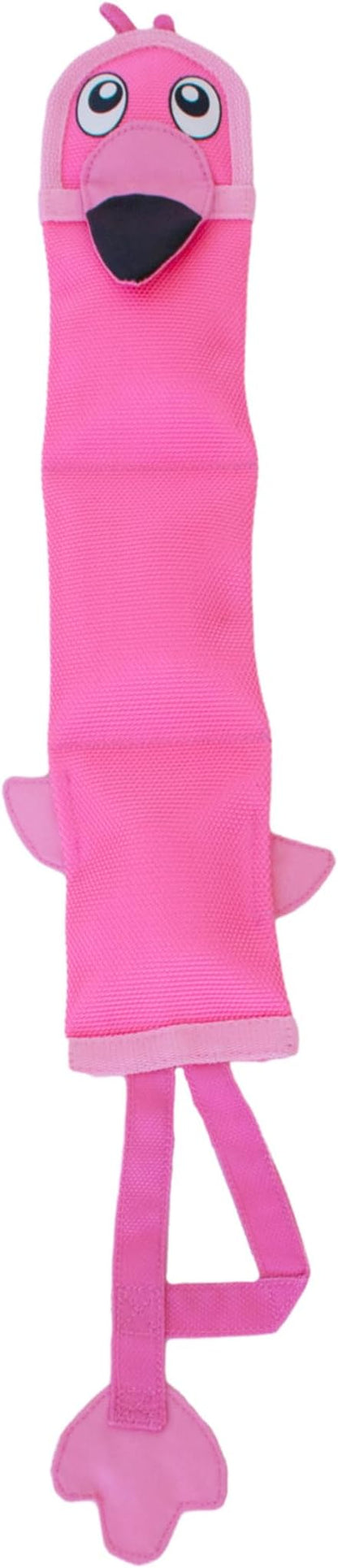 Outward Hound Fire Biterz Flamingo Plush Firehose Material Interactive Dog Toy, Large