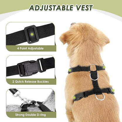 SlowTon Dog Seat Belt Harness for Car, Dog Car Harness Adjustable Mesh Breathable & Dog Seatbelt Safety Tether with Elastic Bungee for Small Medium Large Pets(Fuchsia, Double Clip, M)