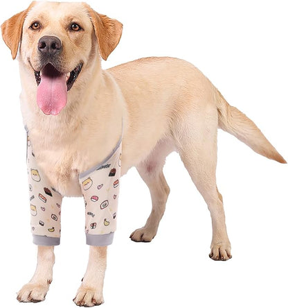 ROZKITCH Dog Surgery Leg Sleeve for Front Legs, Pet Prevent Licking Wound Elbow Knee Protector, Dog Leg Sleeve to Stop Licking Cone Collar Alternative for Sprain ACL CCL Arthritis Cute Dog XL