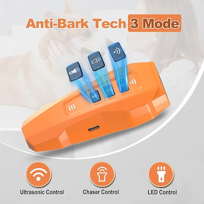 Dog bark Deterrent Device,Ultrasonic Anti Barking, Rechargeable Anti-Barking Device for Dogs Safe & Effective Portable Anti Barking Safe and Effective for Indoor and Outdoor use (Orange)