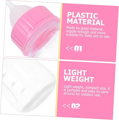 VANZACK 2pcs Dog Rabbit Cat Feeder Small Pet Nursing Bottles Scale Design for Kitten Replacement Milk