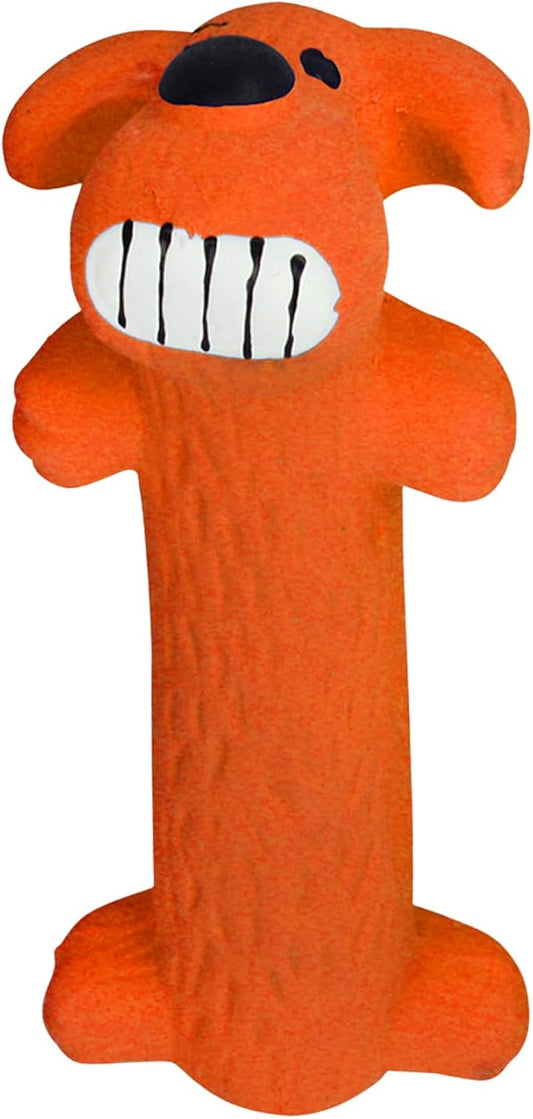 Multipet Original Loofa Latex Dog Toy - Squeaky Toy for All Dogs - Easy-to-Clean Squeaky Toys - Latex Dog Toys for Playing (1 Count, 6”, Random Color Surprise)