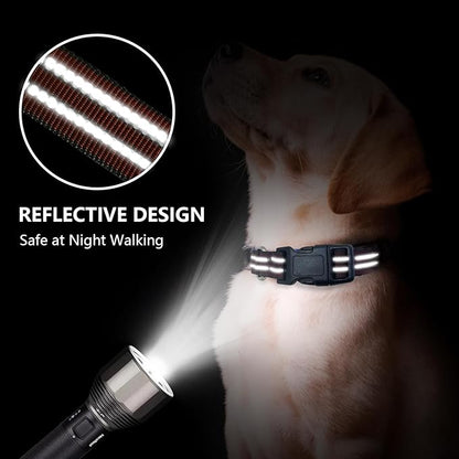 Hikiko Martingale Dog Collars Reflective Nylon Dog Collar with Quick Release Buckle Adjustable Training No Slip Dog Collar (Small, Coffee Brown)