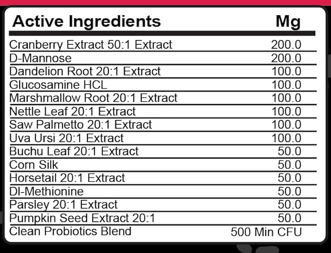 Clean Pets Cranberry for Dogs Urinary Tract Support | D-Mannose UTI Bladder Stones Dandelion Glucosamine HCL Marshmallow Nettle Leaf Saw Palmetto Uva Ursi Buchu Horsetail Methionine Parsley Supplement