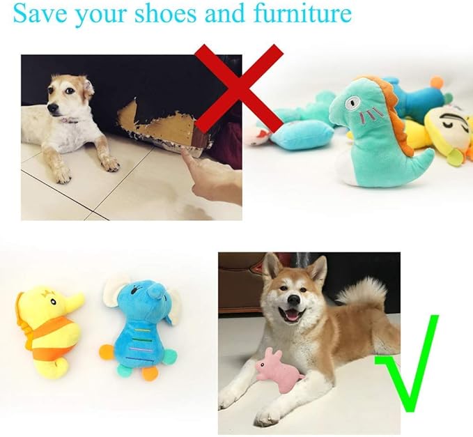 HDMOTU Pack of 26 Soft Small Medium Dog Squeaky Toys,Cute Puppy Favorite Comfortable Squeakers Toy,Multicolored for Puppy