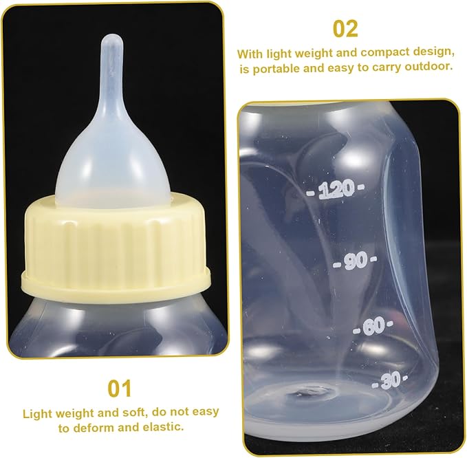 BESPORTBLE Tiny Pet Nursing Bottle Set Dog Bottle Puppy Milk Feeder Soft Nipple Safe for Pets Easy to Clean Portable Milk