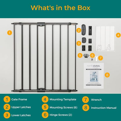 MyPet Windsor Walk Thru Pet Gate: 28.68" - 47.85" Wide Dog Gate. Hardware Mount, Dog Gates for The House, Cat Gate for Doorway. 31" Tall, Matte Bronze