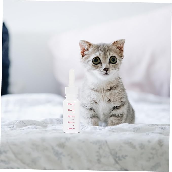 SUPVOX 3Pcs Small PET Nursing Bottles Portable Milk Bottle for Rabbits Puppies Kittens Scale Nurser Feeding Set