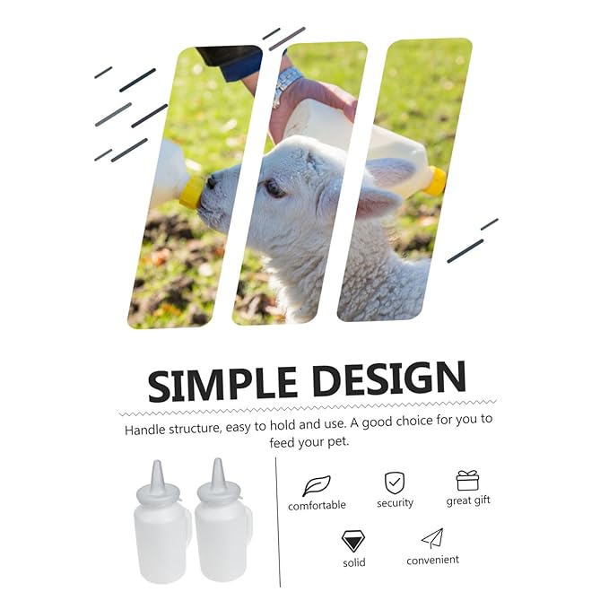 Mikikit 1.6L Calf Milk Bottle for Feeding Reliable Nursing Bottle Handle Suitable for Calves Lambs and Poultry