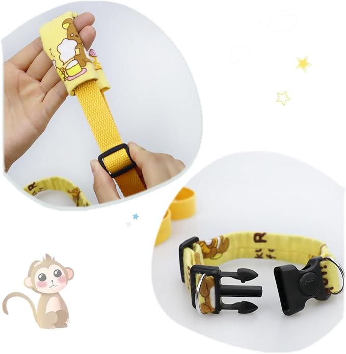 Belly Bands and Matching Leash for Marmoset Monkeys with Adjustable Buckle Waist Circumference Less Than 8 Inches Comfortable Washable Durable