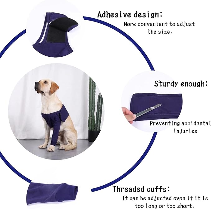 Xqpetlihai Dog Sleeves for Licking Dog Knee Brace After Surgery Wear for Dogs Abrasion Resistant Dog Recovery Sleeve for Dogs Cone Collar Alternative(XXL)