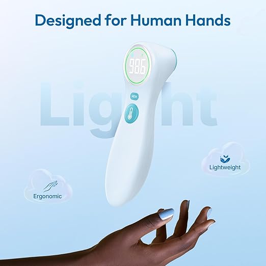 No-Touch Thermometer for Adults and Kids, 1-Second Fast Reading, Color-Coded Fever Alarm, Silent Mode, Object & Room Temperature Function