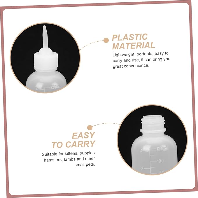 BESPORTBLE 4pcs Pet Feeder Bottle Dog Cat Kitten Puppy Milk Bottle for Easy Feeding and Cleaning