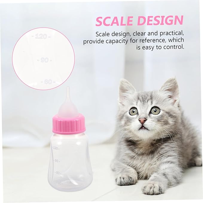 Happyyami 2pcs Cat Milk Bottle Kitten Feeding Bottles No Odor Kitten Supplies for Newborns
