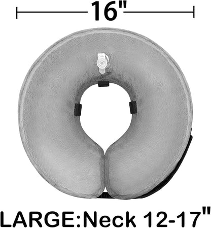 Dog Cone Collar for Small Medium Large Dogs After Surgery, Inflatable Doggie Neck Donut Collar Recovery ECollar, Soft Adjustable Dog Cones Alternative, Protective Pet Cones for Dogs