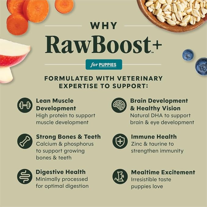 Instinct RawBoost Puppy, Natural Dry Dog Food with FreshDried Raw, Whole Grain Recipe - Real Chicken & Brown Rice, 3.5 lb. Bag