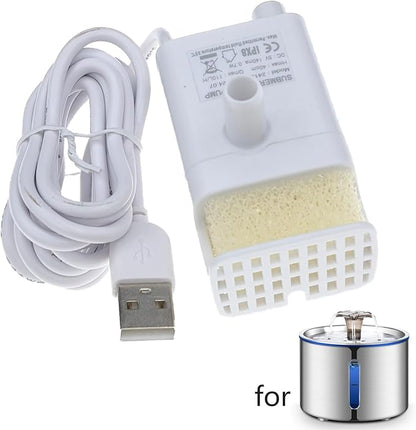 BOORCA Replacement Pump for Cat Water Fountain Dog Water Dispenser Ultra Quiet Long Lifespan Water Pump, LED Lights