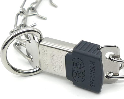 Herm Sprenger Stainless Steel Prong Dog Collar with ClicLock Buckle - for Small Medium Large Dogs – Ultra-Plus Training Pinch Collar with Quick Release - Made in Germany (16in (40cm) x 2.25mm)