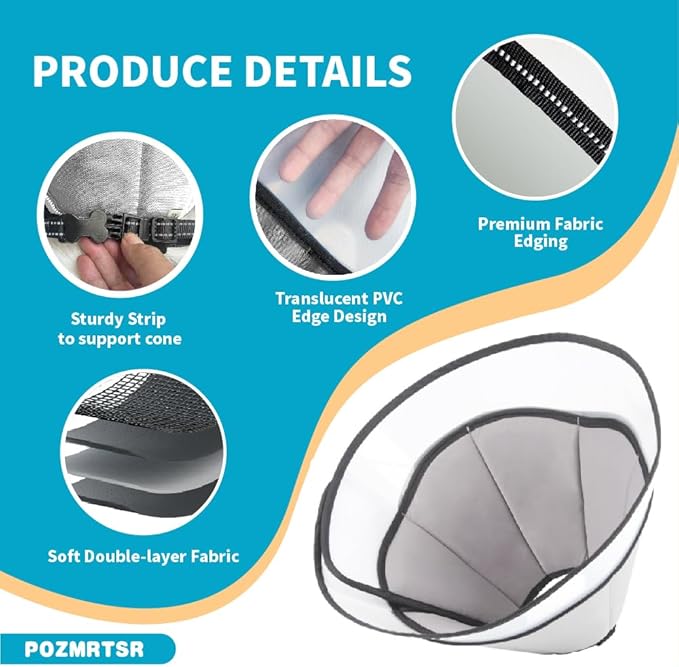 Dog Cone Collar, Pet Cone for Dogs to Stop Licking, Comfy Dog Cones for Large Medium Small Dogs, Soft Cones for Dogs After Surgery, Cone of Shame for Dogs Head Neck Elizabethan Collar